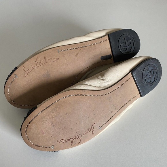 Sam Edelman Beatrix Ballet Flat Ballerina Studded Spike Cream Black Toe … - Picture 5 of 5